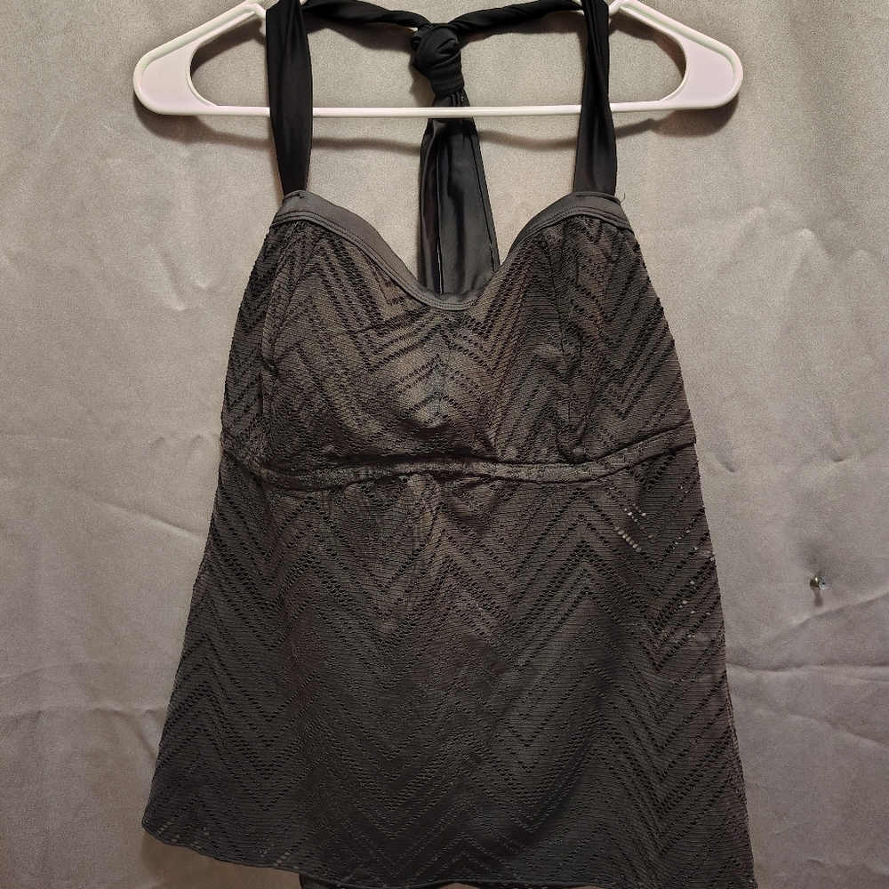 Essentials Black Halter Swim Top